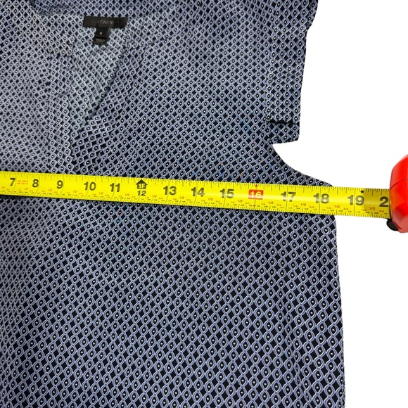 J. Crew Womens Silk Top Blouse Size 8 Cap Sleeves V-Neck Tank Modest Summer Blue - Picture 10 of 11